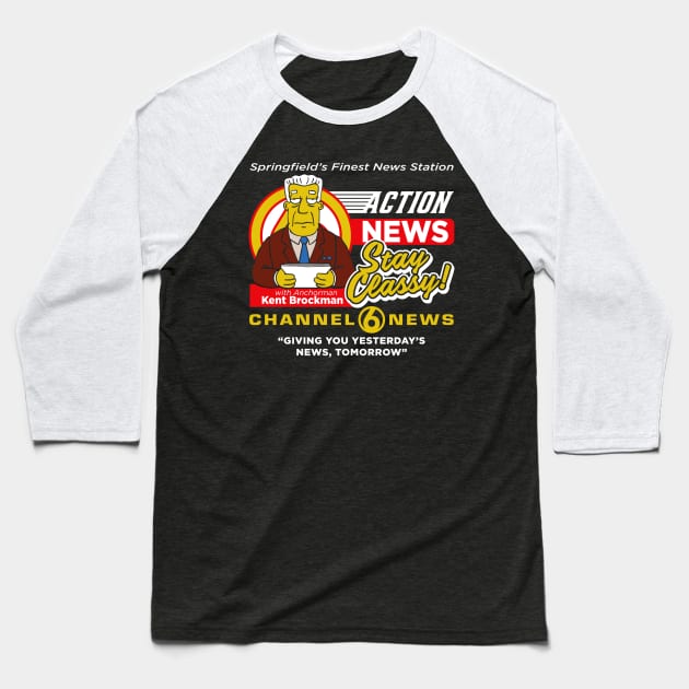 Springfield Channel 6 Action News Baseball T-Shirt by Alema Art
